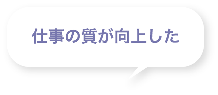 仕事の質が向上した