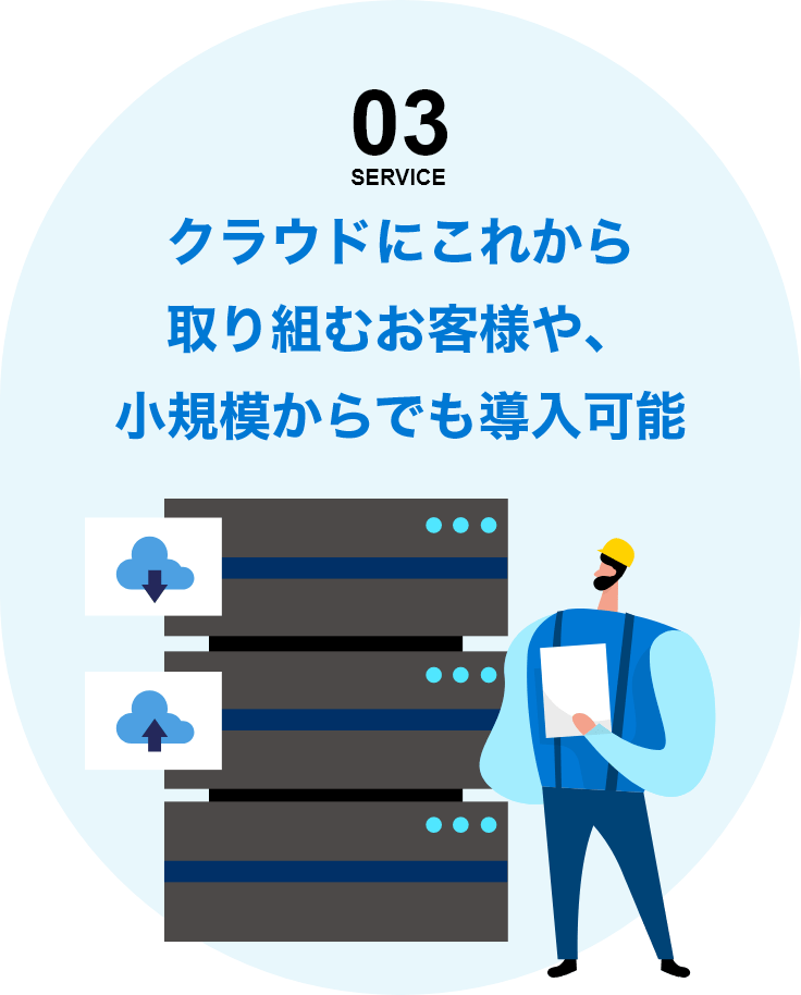 クラウドにこれから取り組むお客様や、小規模からでも導入可能